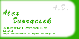 alex dvoracsek business card